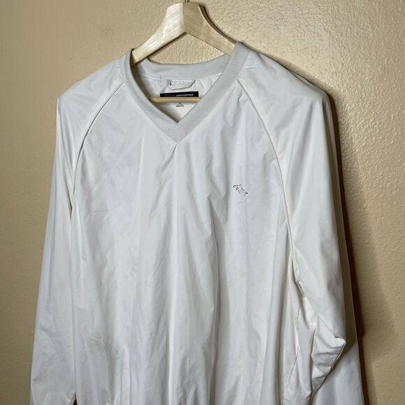 Greg Norman Jacket Mens Large White Windbreaker Mesh Lined Golf Golfing - Picture 2 of 9